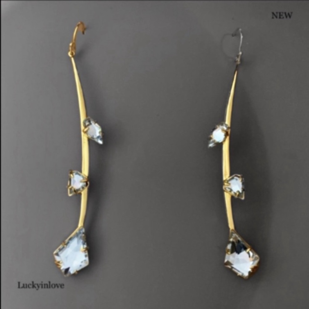 ALEXIS BITTAR • Miss Havisham Gold Flower Bud Crystal Earrings - Picture 4 of 9